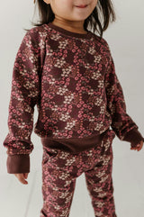 Girls Fleece Sweatshirt in Cluster Garden Floral