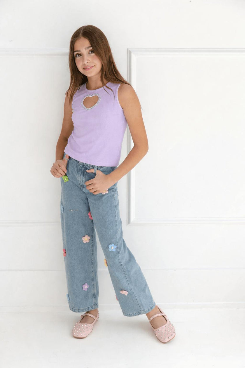 Lavender Crystal Heart Tank