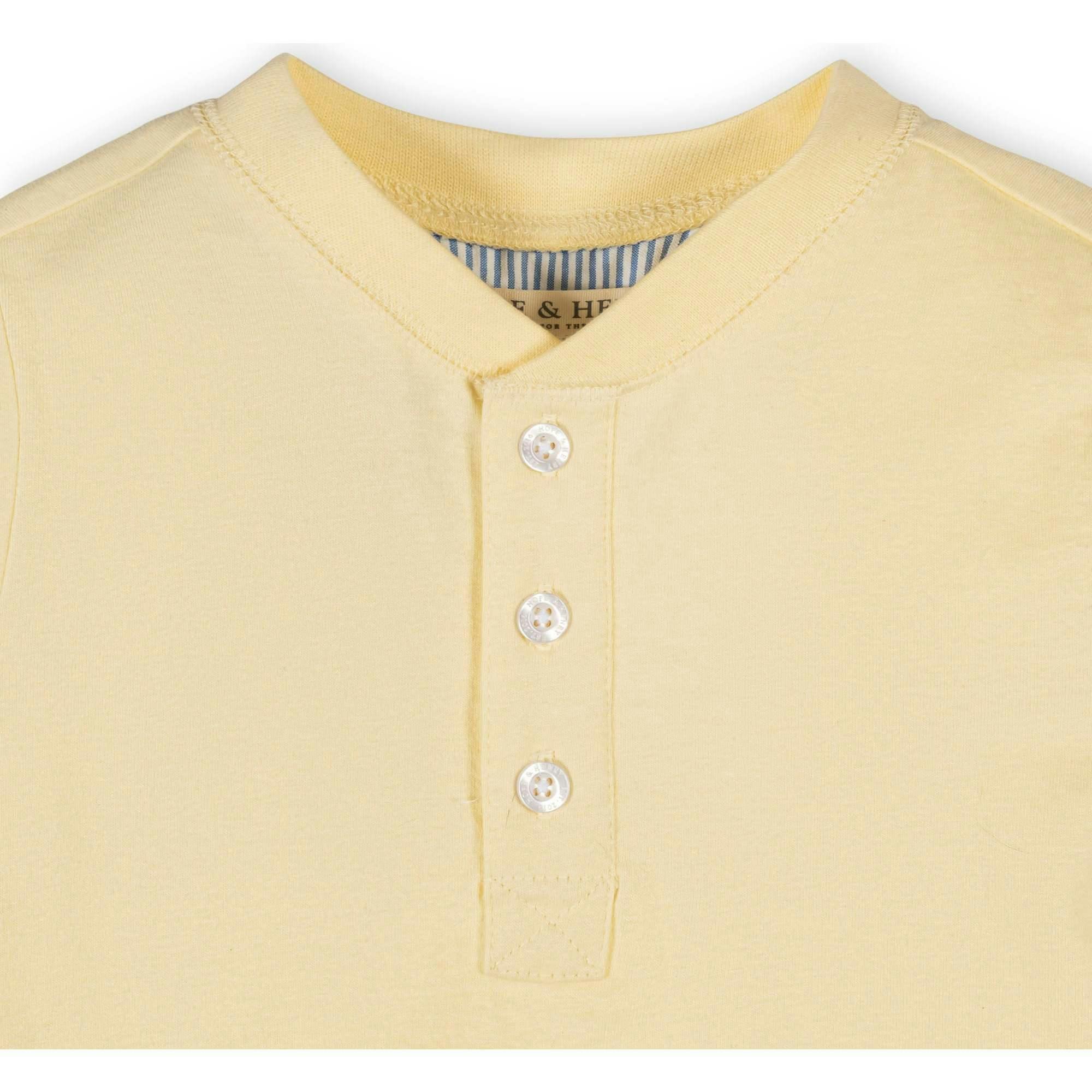 Organic Short Sleeve Henley Tee, Yellow