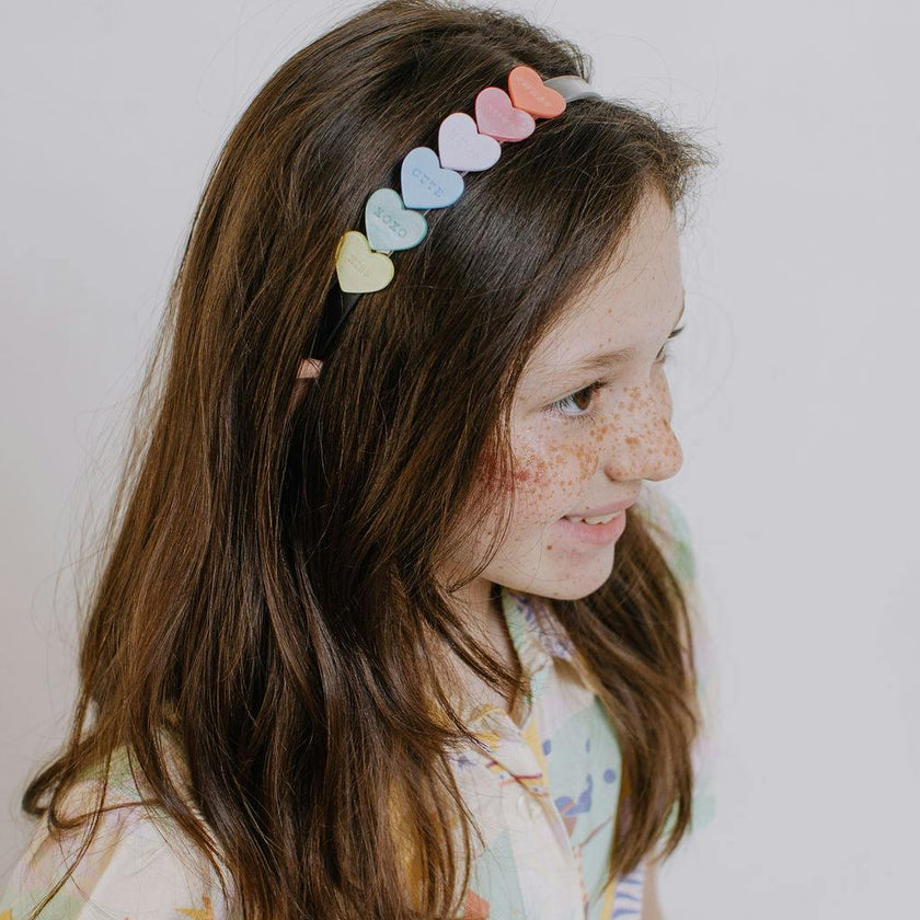 Candy Hearts Pastel Pearlized Headband -VAL