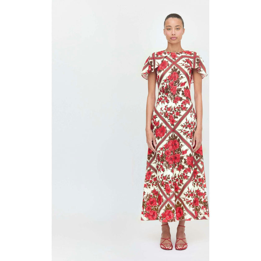 The Davina Dress - Red Diamond Rose