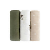 Cotton Muslin Swaddle Blanket 3 Pack - Oh Deer 2