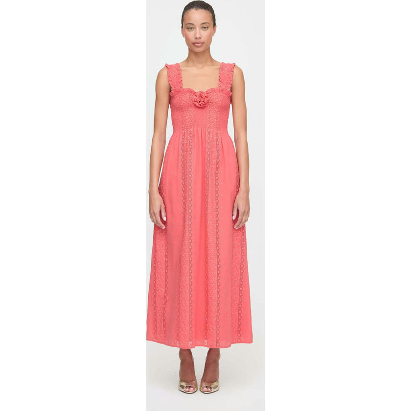 The Rosetta Nap Dress - Coral Voile Broderie