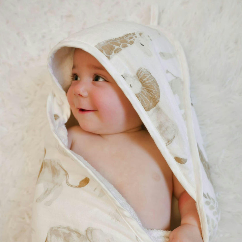 Kendi Baby Hooded Towel (Safari Animal)