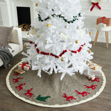 Hand Felted Wool Reindeer and Sleigh Christmas Tree Skirt Arcadia Home
