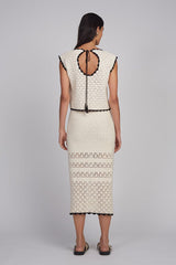 ZARIA CROCHET TOP | IVORY W/ BLACK TIPPING