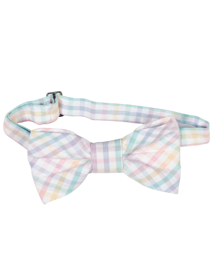Plaid Seersucker Adjustable Bow Tie