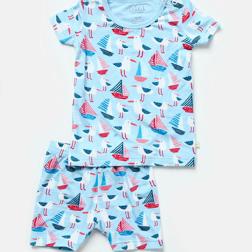 Shorts Pajama Set - Seagulls