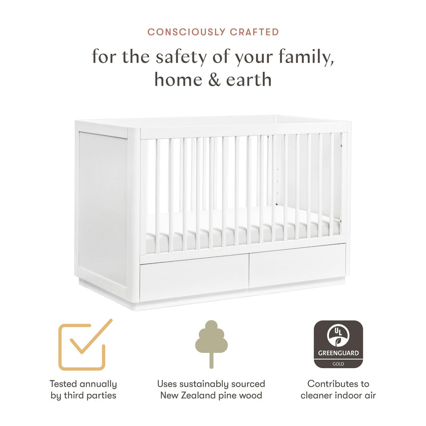Babyletto Bento 3-in-1 Convertible Storage Crib with Toddler Bed Conversion Kit