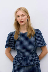 Jasmine Woman Top Summer Midnight Checks