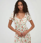 The Maxine Dress - Primrose Bouquet Ivory/Coral
