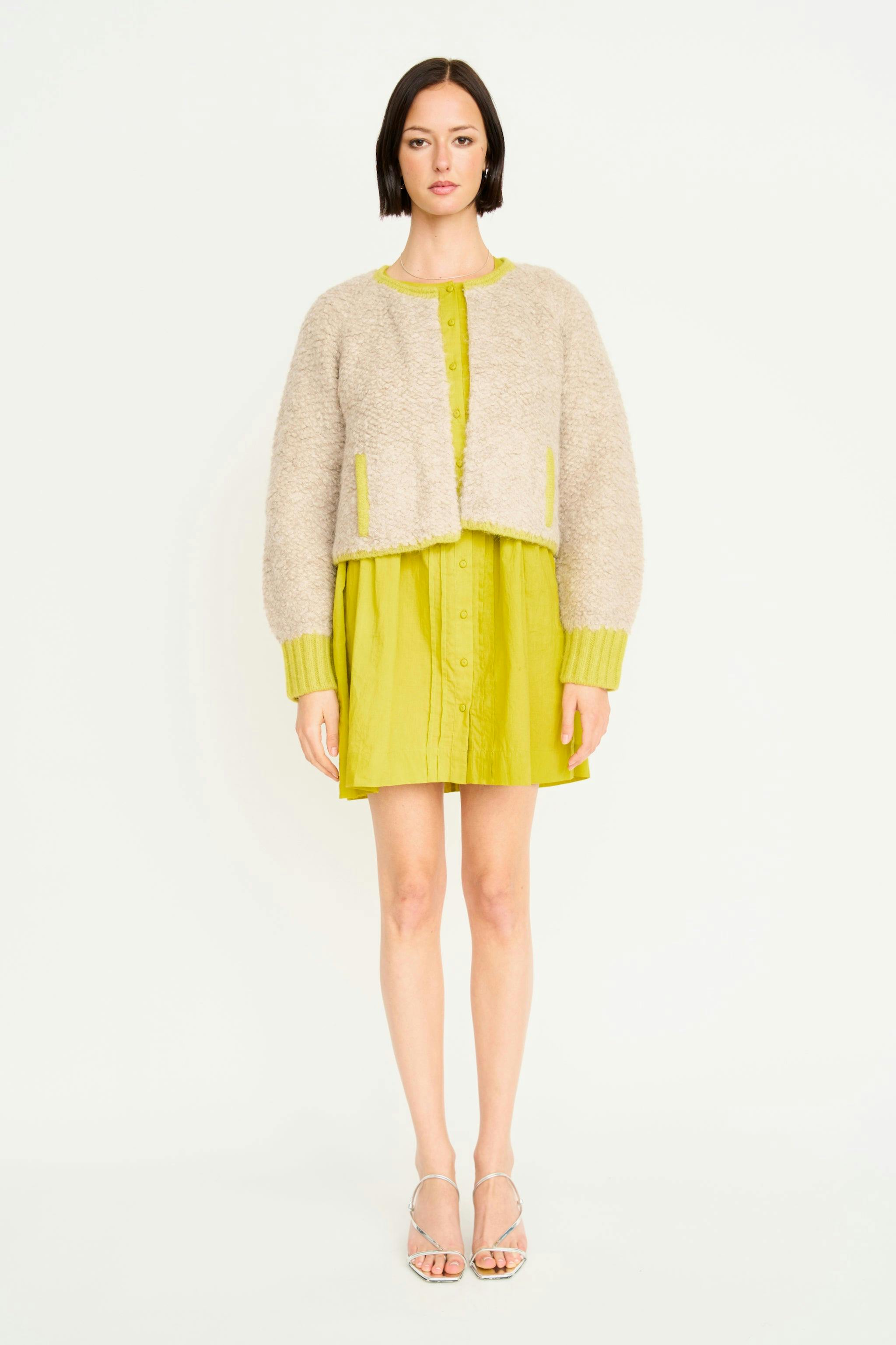 Ynez Smocked Dress in Lemongrass