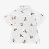 White Inspector Print Shirt