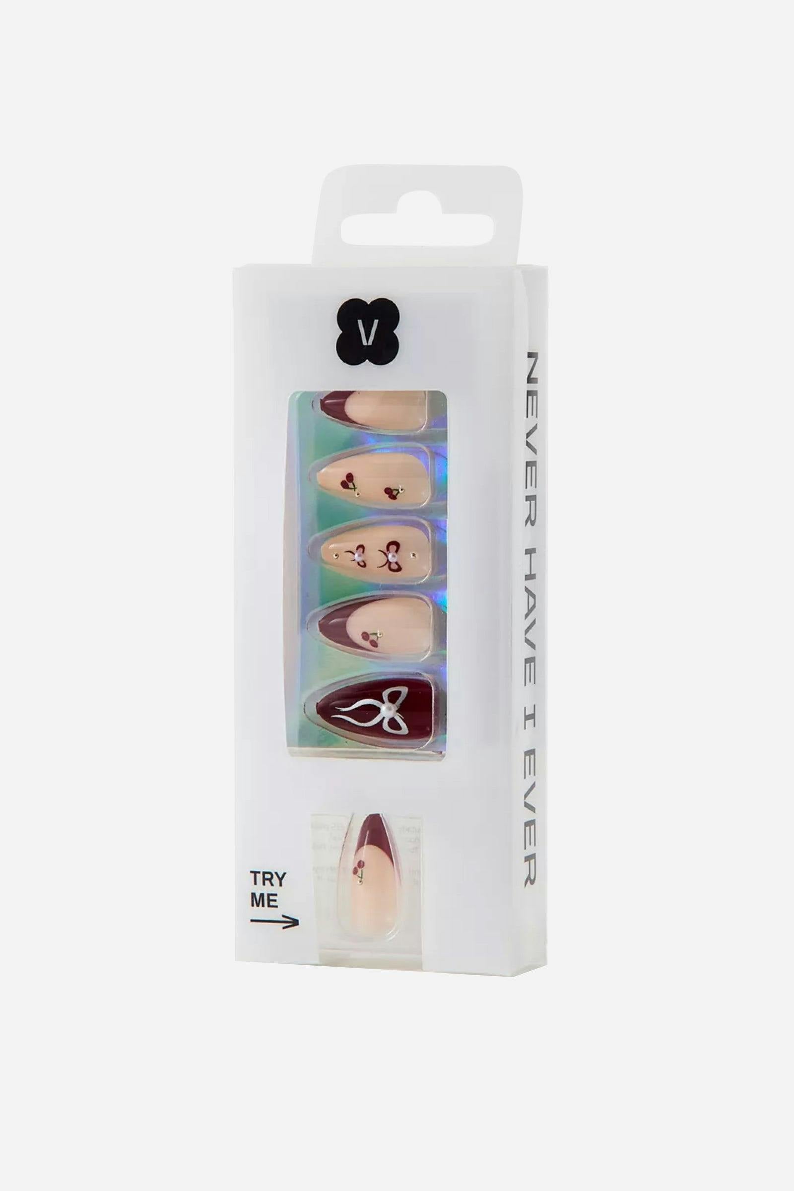 Cherry Cola  - Almond Press-On Nails