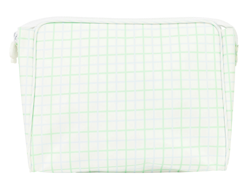 The Go Bag in Blue/Green Windowpane