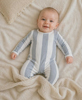 Striped Cotton Long Sleeve Footie