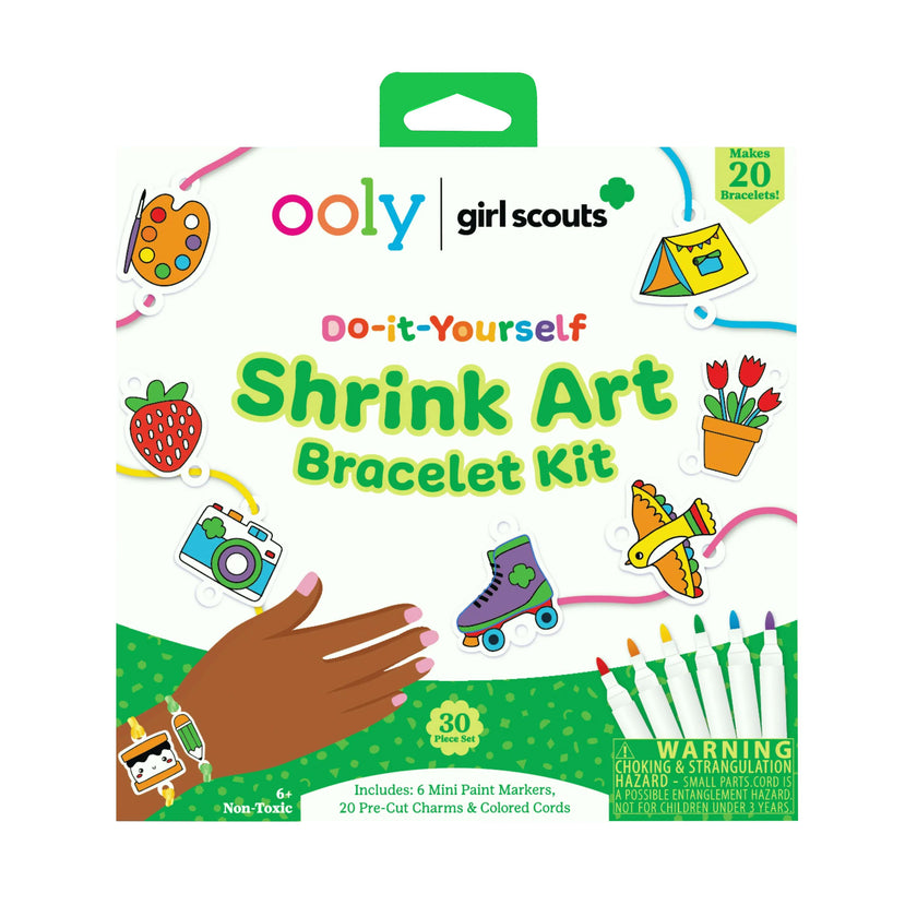 OOLY x Girl Scouts DIY Shrink Art Bracelet Kit - 20 Bracelets 6 Markers