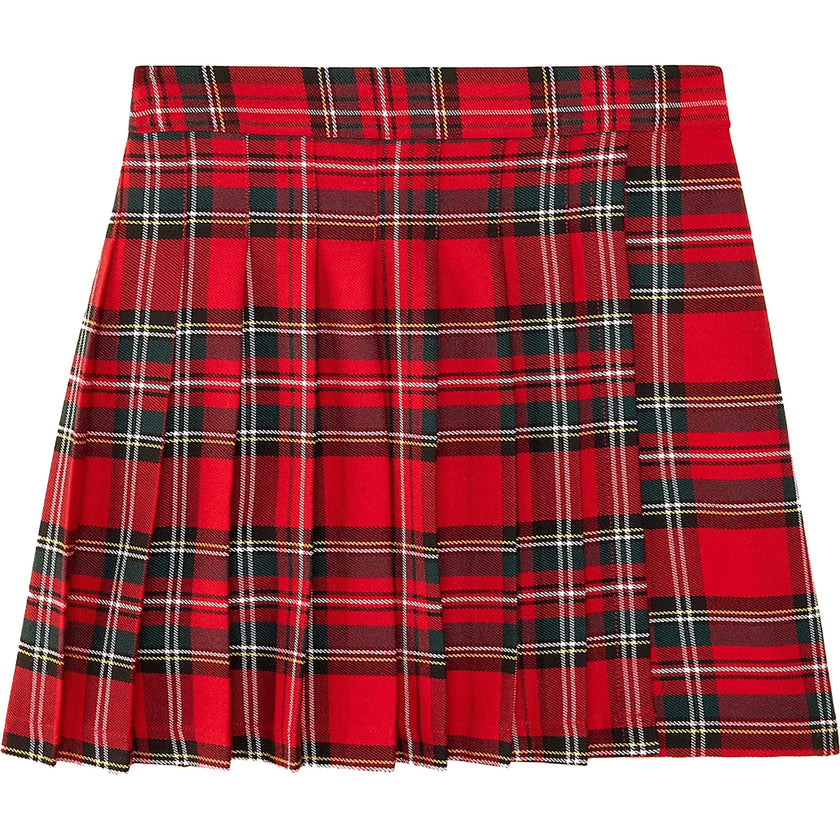 Holly Tartan Print Elastic Waist Skort, Navy