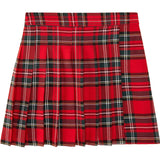 Holly Tartan Print Elastic Waist Skort, Navy