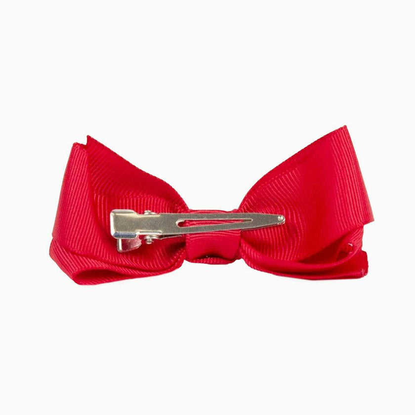 Large Bow Hair Clip in Ruby