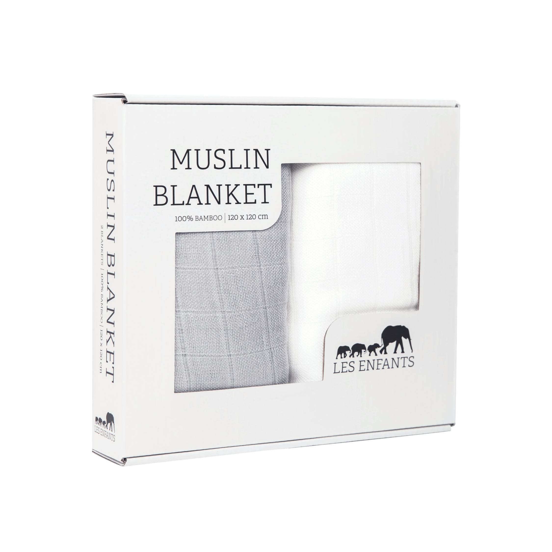 Muslin Blanket Grey / White