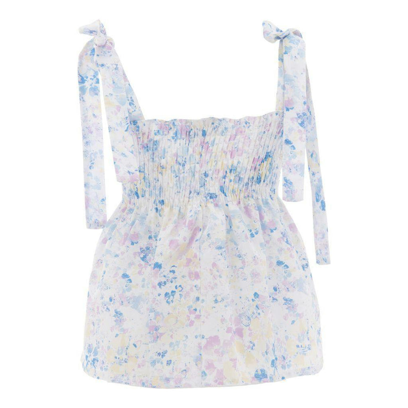 White Floral Summer Blouse