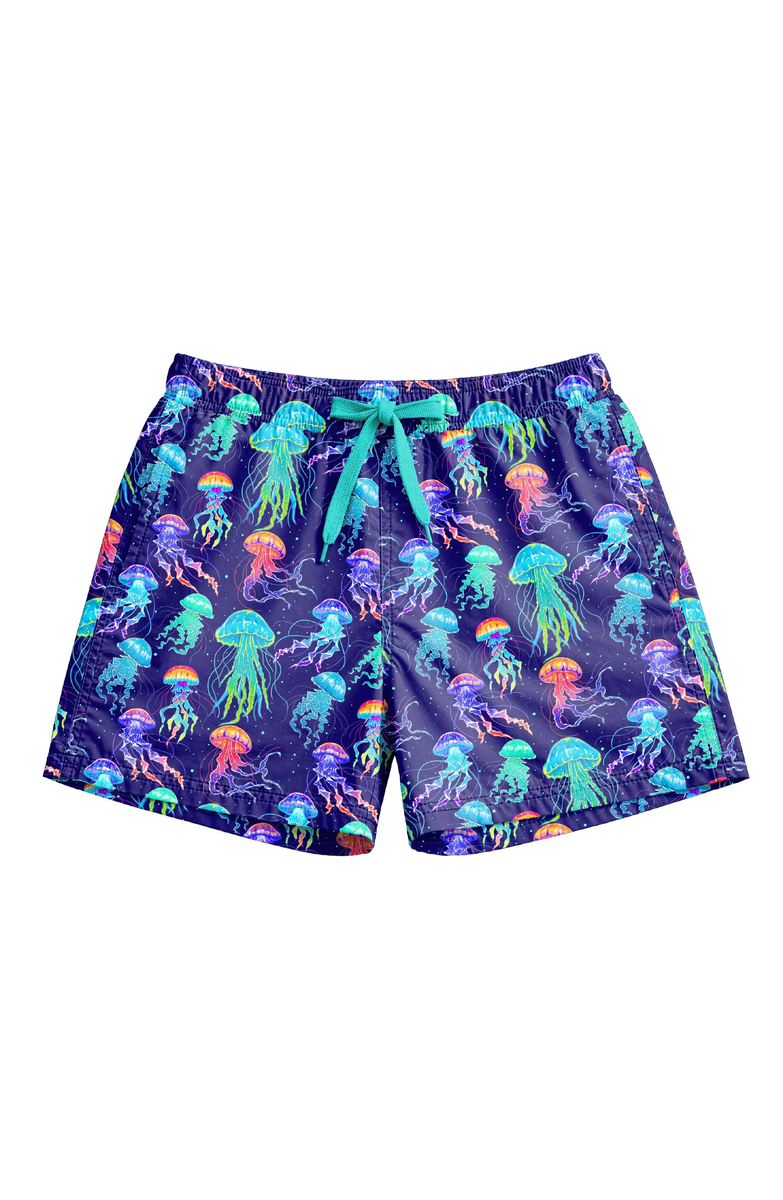 Dylan Boys Neon Jellyfish Print Board Shorts