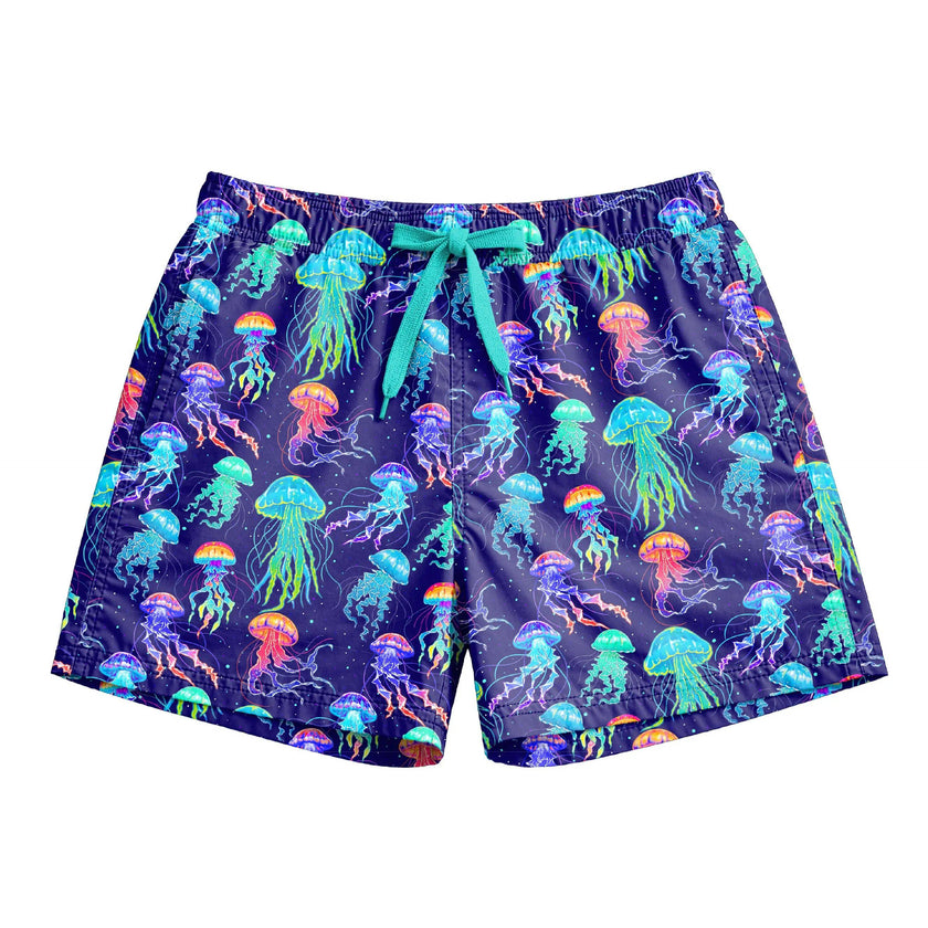 Dylan Boys Neon Jellyfish Print Board Shorts