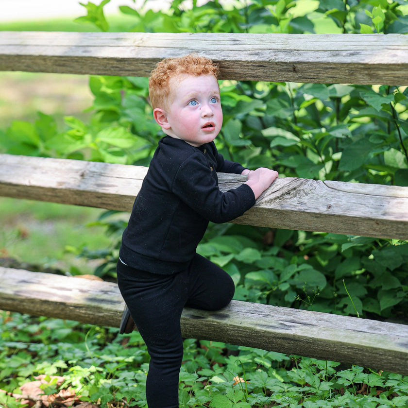 Kids Unisex Terry Henley Sweatshirt & Jogger Set