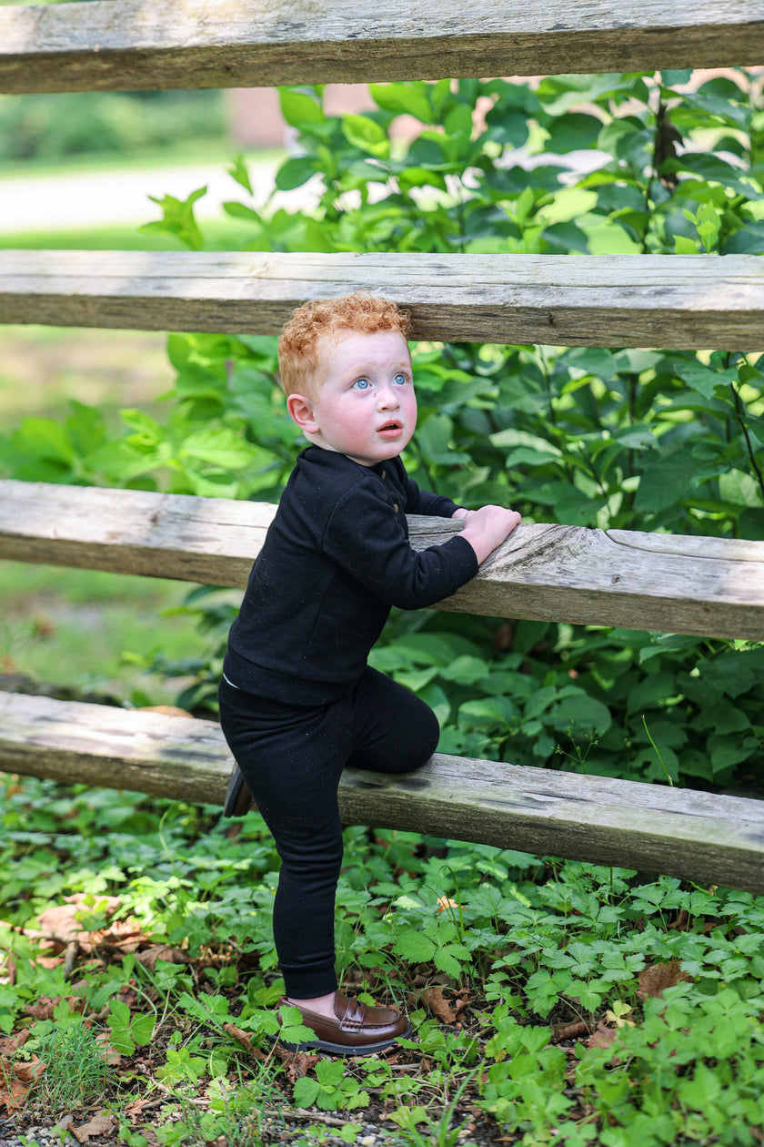 Kids Unisex Terry Henley Sweatshirt & Jogger Set