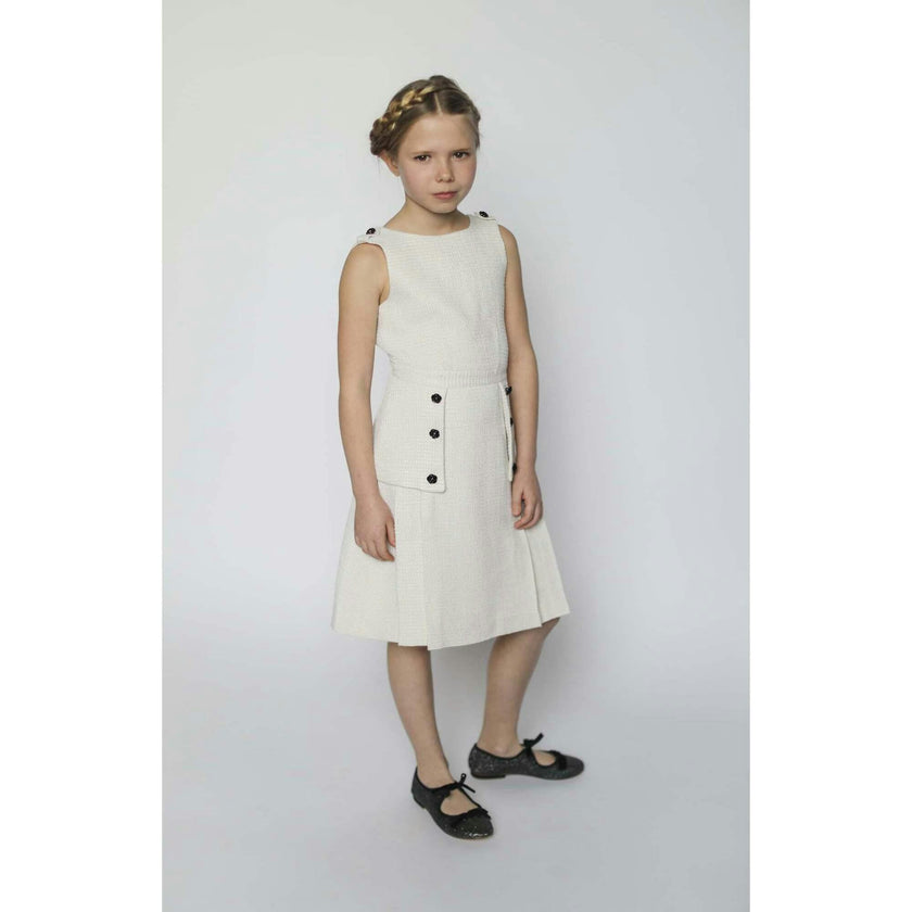 Daphne dress (ivory with gold metallic thread)