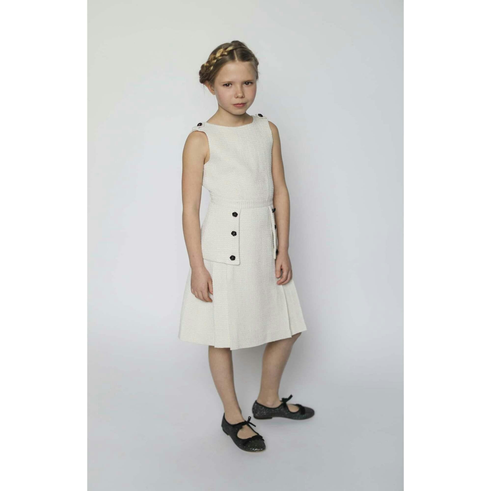 Daphne dress (ivory with gold metallic thread)