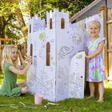 Cardboard Coloring Playhouse Sand Castle - Kids Art & Craft for Indoor & Outdoor Fun