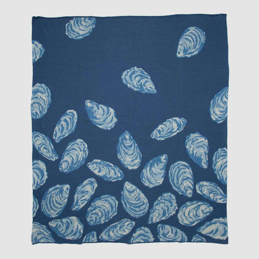 Cotton Sustainable Knit Throw Blanket | Coastal - Oyster