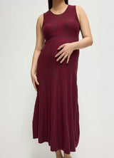 Striped Sleeveless Sweater Maternity and Nursing Midi Dress