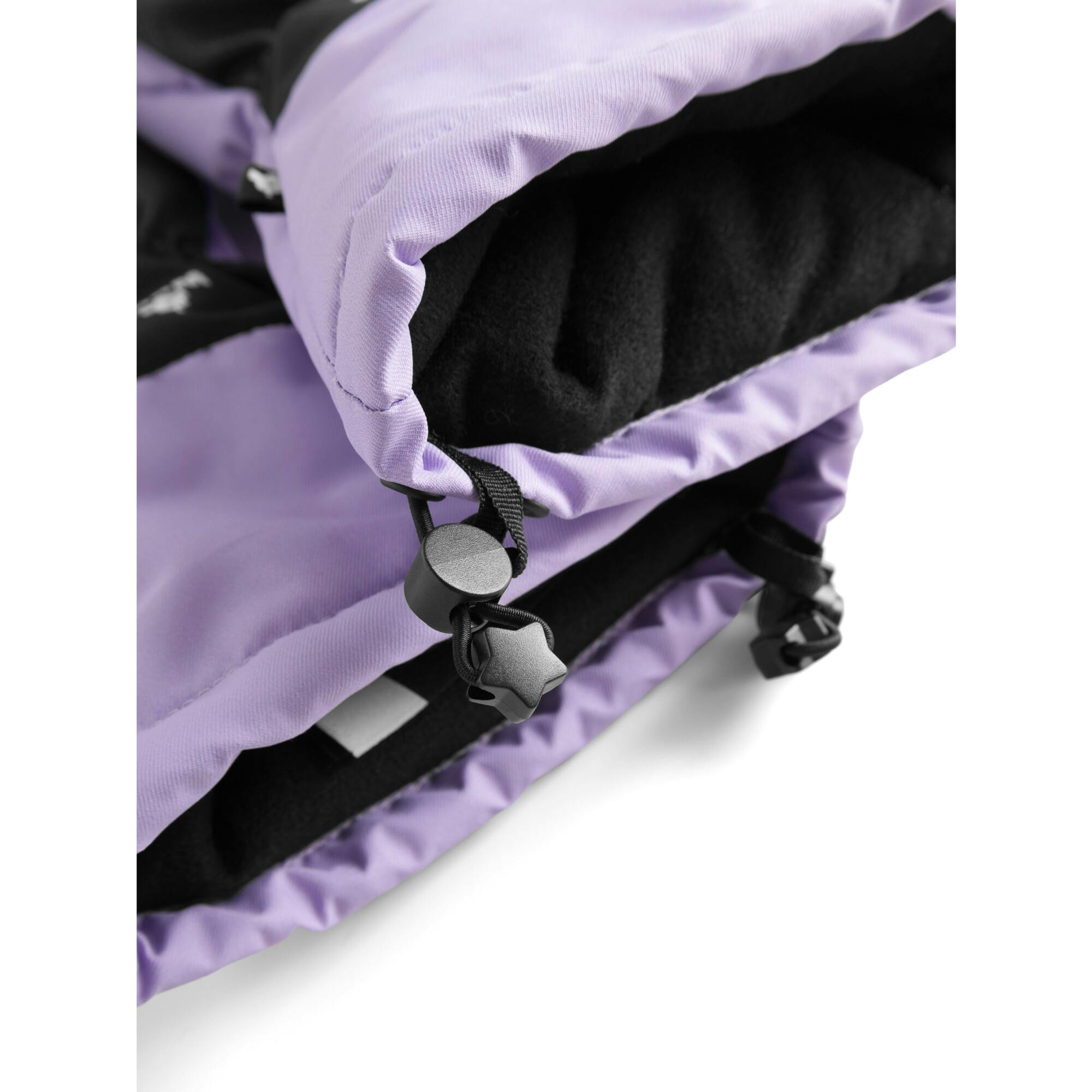 Unido Lila Elastic Long Cuff Mittens, Purple
