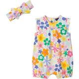 Infant Girls Floral Printed Romper | Retro Bloom