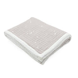 Organic Cotton Muslin Quilted Throw - Moon Dust