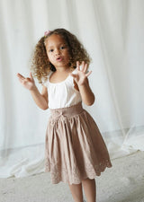 Noemiè | Anglaise Corduroy Skirt | Monkfruit