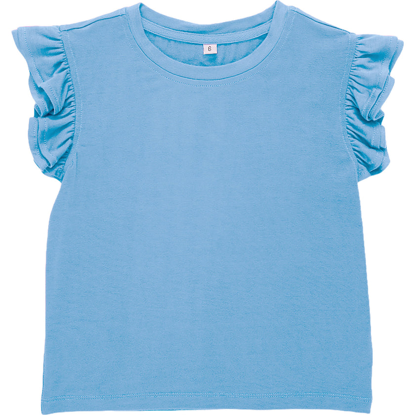 Girls Ruffle Crop Top, Blue