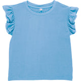 Girls Ruffle Crop Top, Blue