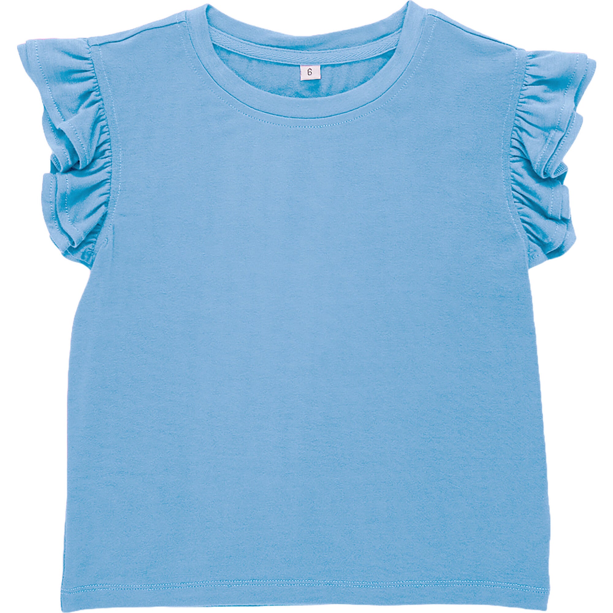 Girls Ruffle Crop Top, Blue