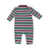 Rugby Stripe Green - Polo Romper