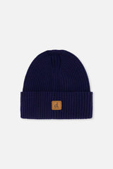 Ribbed Knit Hat Navy Blue