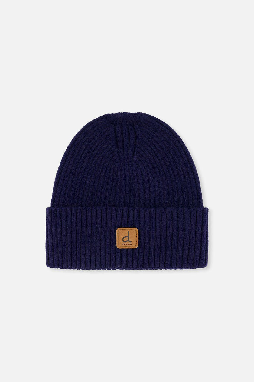 Ribbed Knit Hat Navy Blue