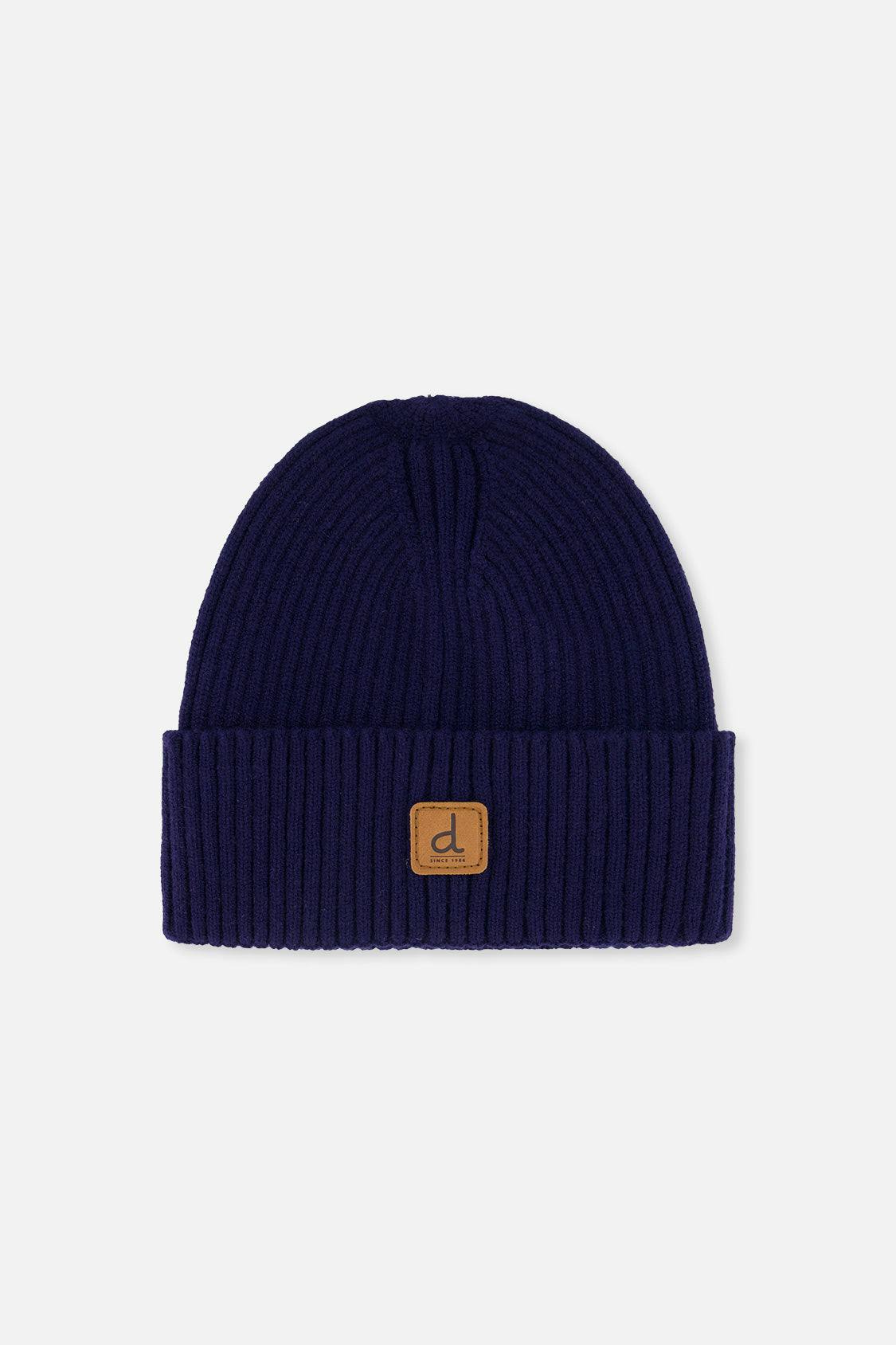 Ribbed Knit Hat Navy Blue