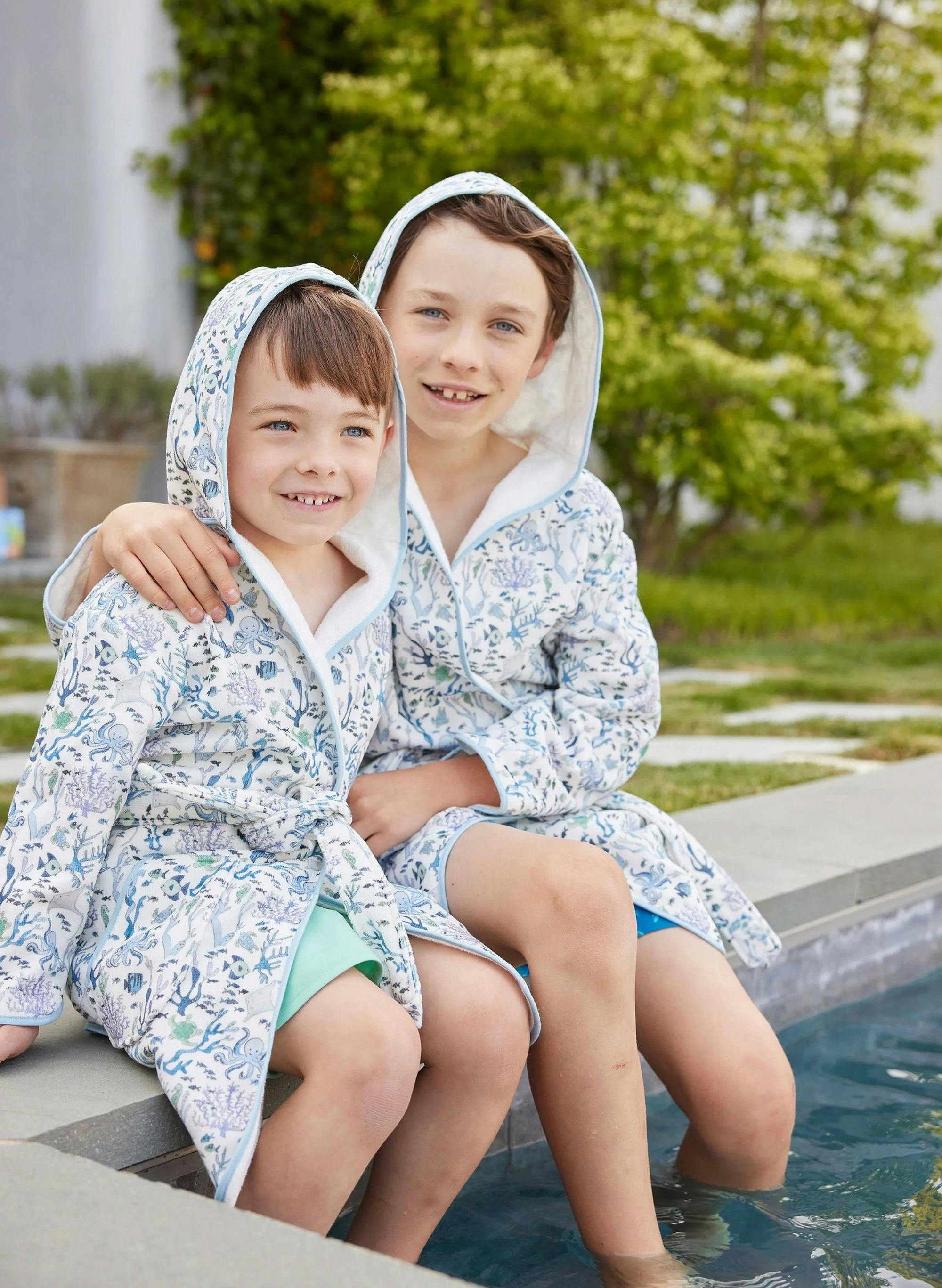 Organic Children’s Bathrobe - Coral Reef