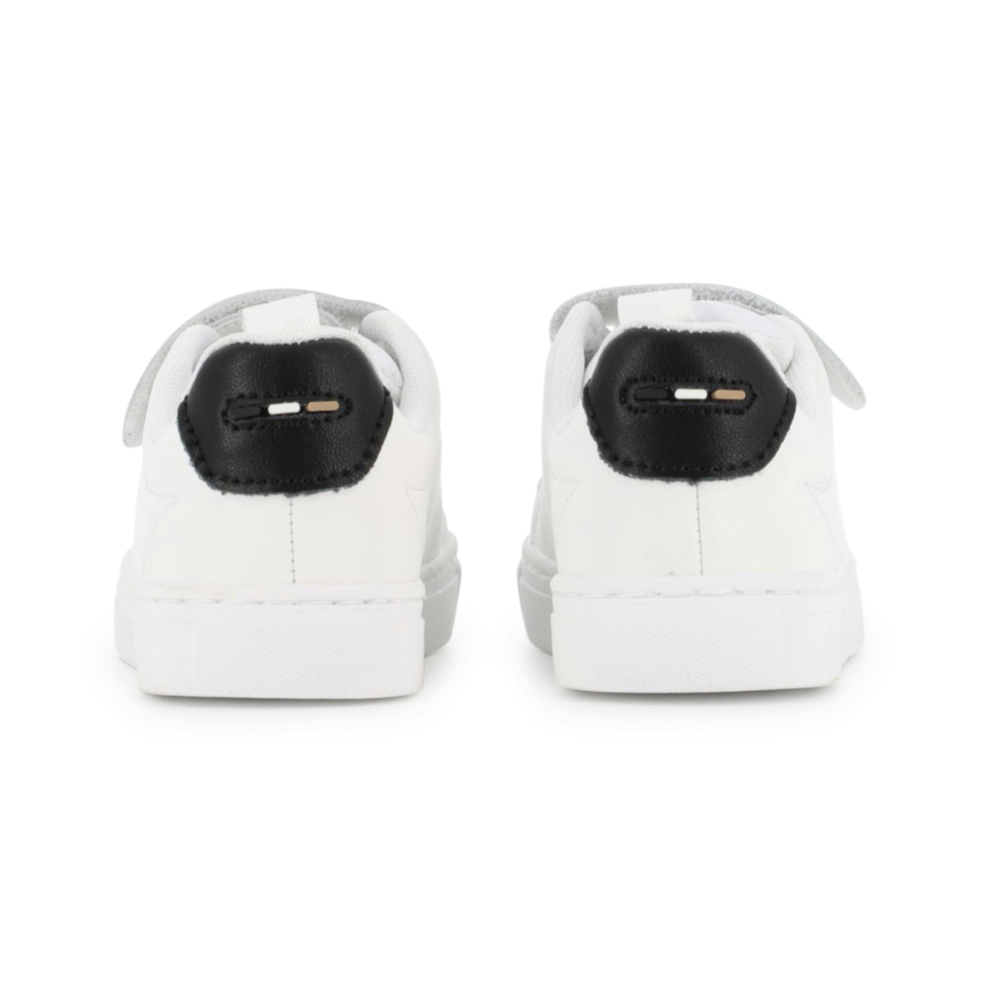 White BOSS Strap Sneakers