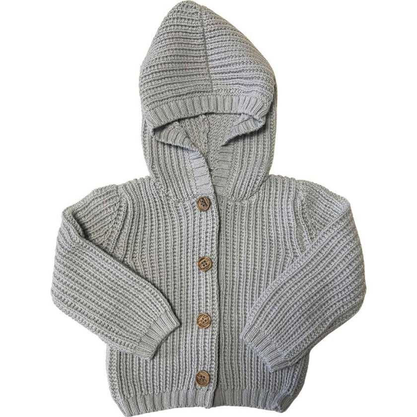 Pima Cotton Knit Waffle Hoody in Pearl Blue