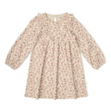 Organic Long Sleeve Ruffle -V- Dress - Petal Whispers